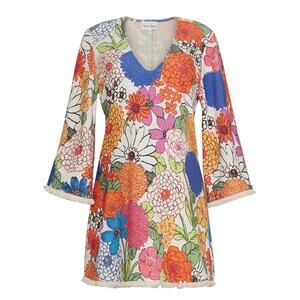 Cara Cara Mabel Dress in Retro Floral Print Terry Cloth Mini Dress, Medium